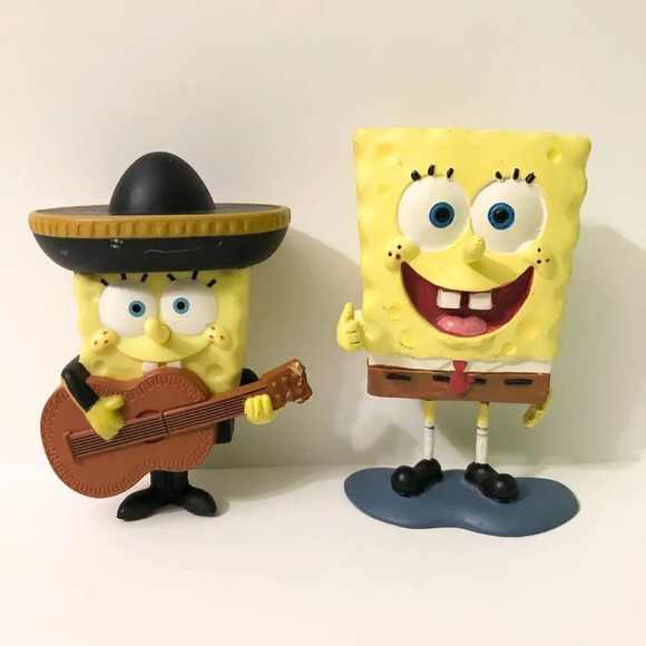 Assorted Spongebob Squarepants Figures Bobble  Square Head Keychain Toys - Picture 8 of 16